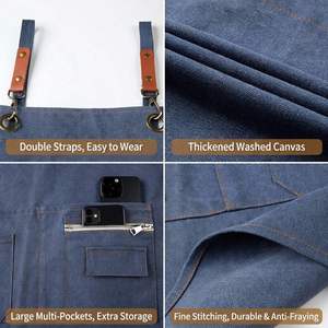 Delantal sin mangas personalizado con logo, de lona duradera, reutilizable y lavable, con estampado de vaquero, bordado, para bodas, cafeterías, o para camareros. - Product Image 2