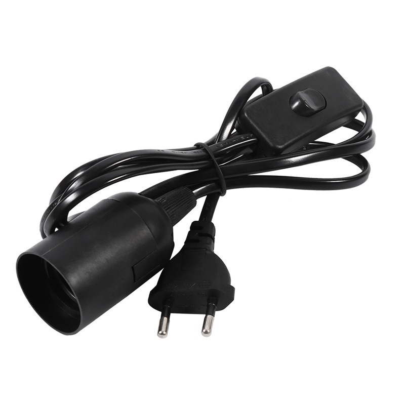 Base De Lámpara Con Cable De 5m – Portalámparas E27 – Enchufe E Interruptor – Acabado Natural Yute – EAZY CASE