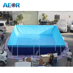 Tragbarer aufblasbarer PVC-Pool mit rechteckigem Metallrahmen