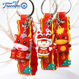 سلسلة مفاتيح كرتونية جديدة وجميلة لعيد الميلاد، قلادات عيد الميلاد ثلاثية الأبعاد من البلاستيك والمطاط مع حزام للمعصم - Product Image 3