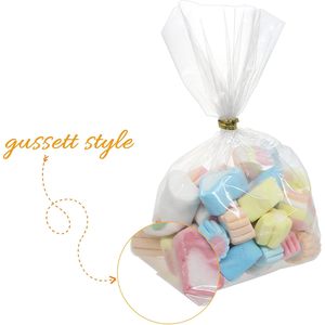 300 <b>Pack</b> 4x9 Inch Plastic Side Gusset <b>Bags</b> Clear Disposable Cookie Pastry Gift <b>Bags</b> For Party Treats - Product Image 3