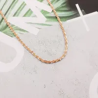 Chain Necklace Chain Jewelry 18K Solid Rose Gold Daisy Chain Women Gift Wholesale