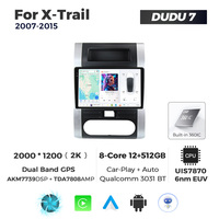 MEKEDE Car-play 4G Navigation GPS 8 cœurs 12+512G DUDU7 Android Auto Vidéo de voiture Écran 2k ADAS DVR pour Nissan X-Trail 2007-2015