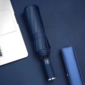 ร่มพับสามตอนแบบพกพา สีโมรันดี โครงเหล็กดีไซน์ยุโรป 10 ซี่โครง แข็งแรง ทนลม กันแดด อัตโนมัติเต็มรูปแบบ ขายส่ง - Product Image 1