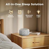 Réveil numérique stéréo 5W à intensité réglable automatiquement avec machine à bruit blanc et 24 sons de sommeil, design moderne pour bureau