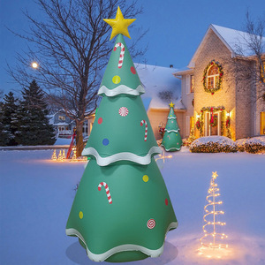 Árbol <span class=keywords><strong>de</strong></span> <span class=keywords><strong>Navidad</strong></span> Inflable Gigante Joyee, Ecológico, <span class=keywords><strong>de</strong></span> 3 Niveles, <span class=keywords><strong>de</strong></span> PVC, <span class=keywords><strong>con</strong></span> Estampado <span class=keywords><strong>de</strong></span> <span class=keywords><strong>Bastones</strong></span> <span class=keywords><strong>de</strong></span> <span class=keywords><strong>Caramelo</strong></span>, 210x110cm, Estilo Adorable para Decoración <span class=keywords><strong>de</strong></span> Jardín - Product Image 4