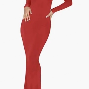 Vestidos Largos Ajustados Elegantes Casuales con Cuello Redondo y Manga Larga para Mujer, Personalizados al por Mayor - Product Image 4