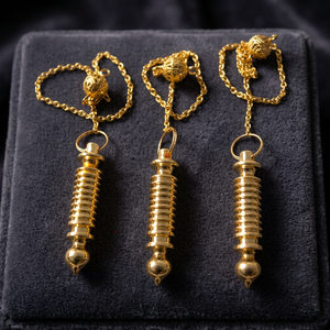 Pendentifs en métal plaqué or, chaîne spirale, pierres précieuses synthétiques de laboratoire (coupe brillante 30-50 mm) pour collier - Product Image 3