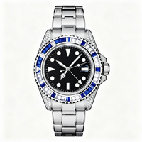 Jam Tangan Otomatis Pria 40MM Casing Baja Tahan Karat Kaca Kristal Safir Tali Gesper Tang Kalender Lengkap Jarum Penunjuk Tahan Air 20m