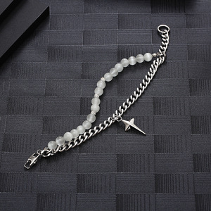 Hợp Thời Trang Thương Hiệu Hip-Hop Opel Hai Lớp Thép Không Gỉ Chữ Thập Quyến Rũ Vòng Đeo Tay Ins Cá Nhân Người Đàn Ông Của Phụ Nữ Của Tất Cả Các Phù Hợp Didi - Product Image 4