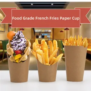 Tek kullanımlık özel logo aperatif fast food waffle krep paketi kağıt tutucu götürmek dondurma qblique kağıt bardak