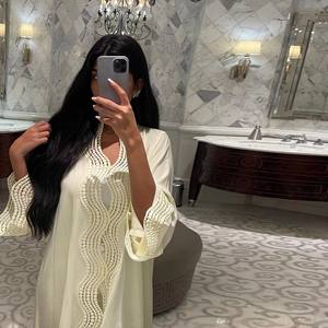 Elegante Cardigan Kimono con Perline, Abaya Ispirata al Medio Oriente, Copricostume da Sera per Uso Quotidiano, Giacca Kimono Lunga Ricamata - Product Image 5