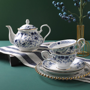 Service à café en porcelaine fine, comprenant tasses et soucoupes en céramique, idéal pour les fêtes, service à thé anglais, service pour le thé de l'après-midi - Product Image 3