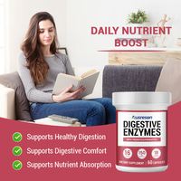 Capsules d'enzymes digestives SPL OEM, compléments alimentaires, soutien immunitaire, enzymes digestives super probiotiques de qualité alimentaire