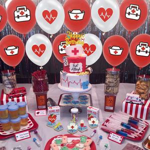 Palloncini in Lattice e Striscione di Carta per la Festa dei Medici e Infermieri, Decorazioni per Feste di Laurea - Product Image 2