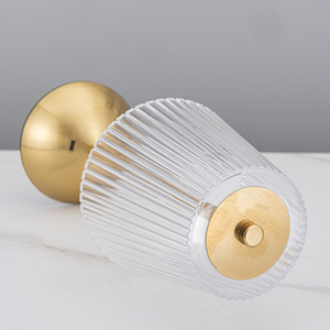 Modern Brass Table <b>Lamp</b> Crystal Bell <b>Shade</b> E26 LED 3000K Warm White Push Button Switch Control Bedroom Decorative <b>Small</b> Size - Product Image 3
