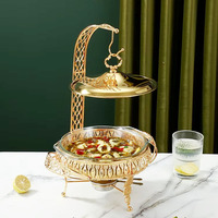 2-3L Gold Edelstahl Alkoholbetriebener Wärmespeicher Chafing Dish Buffet Speisenwärmer-Set für Hotel, Restaurant, Hochzeit, Party