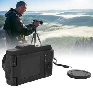 Caméra DV noire avec anneau rouge, objectif numérique L=9,88 mm, ouverture S9, 16MP CMOS, 4K, écran rotatif inclinable, caméra selfie pour vlog - Product Image 4