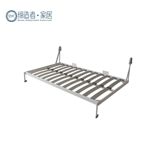 Tamaño doble con cama Murphy oculta gris Pierna de metal Manual Horizontal Plegable Ahorro de espacio Mecanismo de cama de pared Murphy - Product Image 6