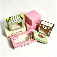 Cartes en papier blanc 350 g/m² de couleur personnalisée, laminées avec film, doublées éponge haut de gamme, pour emballages de desserts et aliments, avec logo imprimé offset