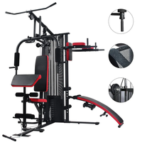 Máquina Multifuncional de Gimnasio en Casa, Equipo de Ejercicio de Fuerza y Pesas, Equipo de Ejercicio de Dominadas, Multi 3 Estaciones de Gimnasio, Máquina Smith