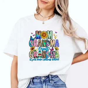 माँ दादी, महान दादी, यह बस महिलाओं की नई ग्रीष्मकालीन टी-शर्ट अक्षरों वाली कॉटन गोल गर्दन वाली छोटी आस्तीन को बेहतर बनाती रहती है