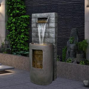 Fuente de Agua Moderna para Jardín de 39 Pulgadas, de Fibra de Vidrio, con Luces LED, Impermeable, para Patio y Jardín - Product Image 3