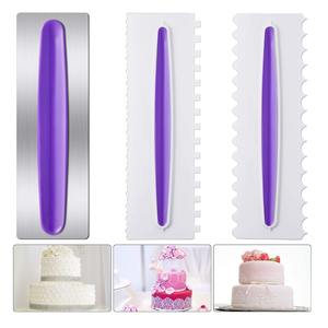 3 cái bánh scraper thiết lập buttercream trang trí Lược Icing mượt mà đánh bóng răng cưa <span class=keywords><strong>Frosting</strong></span> Spatula DIY fondant dụng cụ làm bánh - Product Image 3