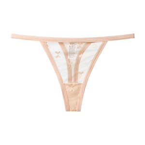 Tanga de malla transparente para mujer, con tirantes finos, cintura baja, bragas sexys para damas, ropa interior suave, elástica y transpirable, venta al por mayor - Product Image 3