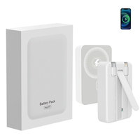 Banco de Energía Portátil de 10000 mAh para iPhone con Soporte, Carga Inalámbrica Magnética, Tipo-C, Carga por Cable con Múltiples Modos de Carga, 10000 mAh