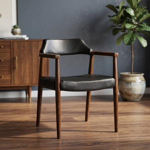 Chaise de salle à manger solide BAS 2216 un design en cuir rembourré moderne en bois d'hévéa à haut confort et durabilité Malaisie - Product Image 2