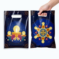 MorSun 50 sacs en plastique mixtes (2 motifs) pour les fêtes de Diwali – Idéal pour les célébrations indiennes de Deepavali
