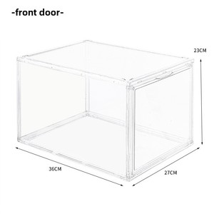 Vente en gros Boîte de rangement pour chaussures anti-poussière pliable et amovible en PET noir/transparent de qualité supérieure pour baskets - Product Image 3