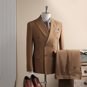 Completo da <span class=keywords><strong>Uomo</strong></span> Stile Italiano Antipiega Blu Navy a Righe, Abito <span class=keywords><strong>Doppiopetto</strong></span> da <span class=keywords><strong>Uomo</strong></span> per Ballo, Cerimonia, Sposo, Miglior Abito da <span class=keywords><strong>Uomo</strong></span> - Product Image 1
