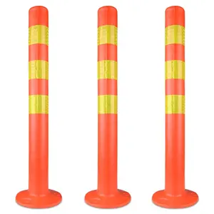 75CM Unbreakable Orange Road EVA Warning Post For Traffic Safety Warning Column