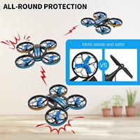 DWI Mini RC Drone avec lumière LED Quadcopter avec vol stationnaire automatique et mode sans tête UFO Spin Flight et 360 ° Roll Airplane Toy
