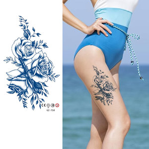 Tatuajes Temporales Semipermanentes a Prueba <span class=keywords><strong>de</strong></span> Agua <span class=keywords><strong>para</strong></span> Mujeres y Niñas, Adhesivos con Diseños <span class=keywords><strong>de</strong></span> Rosas, Peonías y Flores <span class=keywords><strong>de</strong></span> <span class=keywords><strong>Loto</strong></span> <span class=keywords><strong>para</strong></span> Decoración Facial y Corporal, Duración <span class=keywords><strong>de</strong></span> 2 Semanas - Product Image 4
