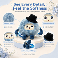 Mainan Boneka AI Blue Plush Klasik Topi Tinggi LED Mata Ekspresif Sentuh Suara Feedback Memori Jangka Panjang Multi-Peran Multibahasa Hadiah