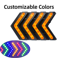 Señalización LED Direccional para Carreteras, Luz de Seguridad Vial, 12V 24V, Protección IP65, Montaje en Pared, LEDs Multicolor, Construcción/Utilidades