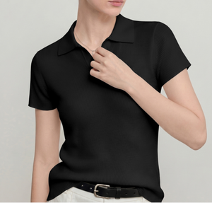 Armadio Capsula di Lusso Silenzioso, Outfit Minimalista Preppy, Maglione Polo <span class=keywords><strong>a</strong></span> Righe <span class=keywords><strong>a</strong></span> <span class=keywords><strong>Maniche</strong></span> <span class=keywords><strong>Corte</strong></span> - Product Image 2