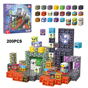 200 Pièces Blocs de <span class=keywords><strong>Construction</strong></span> Magnétiques Pixel Cave 3D Aventure STEM Éducatifs Créatifs avec Élément Cristal de Lave - Product Image 2
