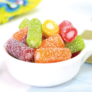 Bonbons gélifiés Halal en gros, saveur fruitée, en bâtonnets courts, bonbons acidulés en bande, boîte personnalisable en couleur - Product Image 2