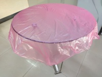 Nappe de table jetable en plastique blanc transparent à rayures pour restaurants et usage domestique