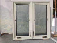 Fenêtre en bois recouvert d'aluminium sur mesure avec triple vitrage trempé à faible émissivité, ouverture à manivelle, fenêtres à battants coulissants