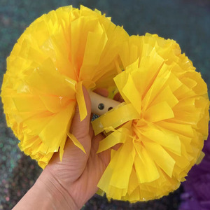 Pompones de porristas amarillos, equipo de baile de plástico Vintage Cheer, mango de plástico, disfraz de <span class=keywords><strong>Halloween</strong></span>, porristas plateadas - Product Image 6
