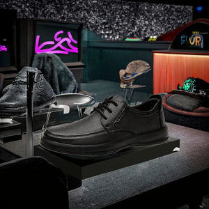 Nouvelles Chaussures Oxford Formelles en Cuir Véritable pour Hommes 38-44 à Lacets Légères de Luxe à Bout Camouflage Noires Été Automne - Product Image 2