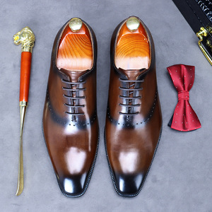 Zapatos de cuero para hombre, estilo Oxford, vintage, con cordones, hechos a mano, de cuero británico de grano completo, calzado formal de vestir. - Product Image 4