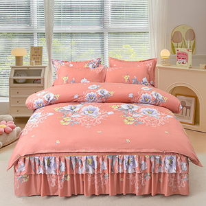Princess Girls King-Size Bed Skirt with Pillowcase Bedsheet <b>Bedding</b> <b>Sets</b> - Product Image 6