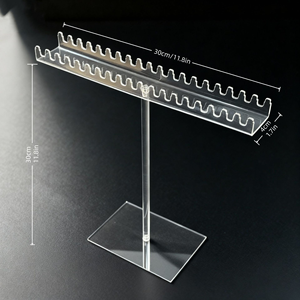 Boîte de rangement pour colliers en acrylique, support transparent pour colliers, boîte de rangement pour <span class=keywords><strong>bijoux</strong></span>, <span class=keywords><strong>présentoir</strong></span> avec crochets double face - Product Image 2