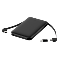 Power bank 2024 5000mah dengan kabel, bank daya kartu kredit harga pabrik dengan dua kabel bawaan untuk semua ponsel